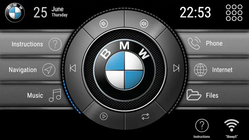 BMW logo on CarWebGuru Android Headunit