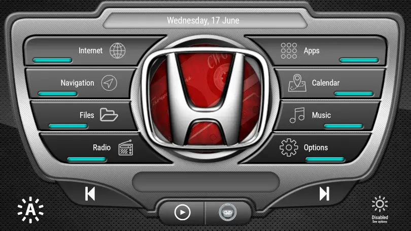 Honda logo on CarWebGuru Android Headunit