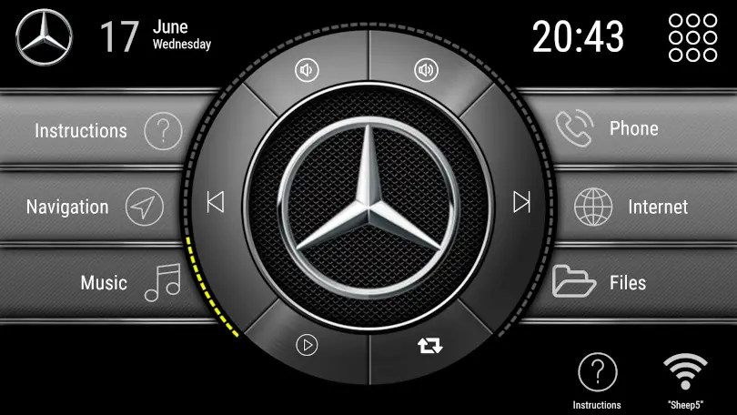 Mercedes logo on CarWebGuru Android Headunit