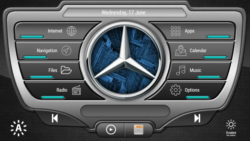 Mercedes Logo on Panelix CarWebGuru Android Headunit