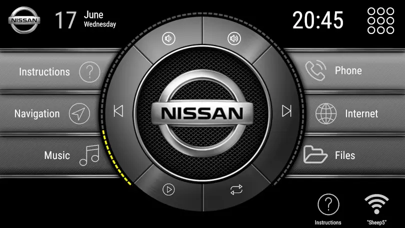 Nissan logo on CarWebGuru Android Headunit