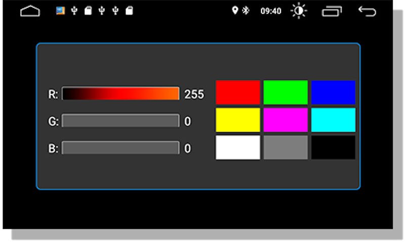 Difficult to use android headunit RGB app