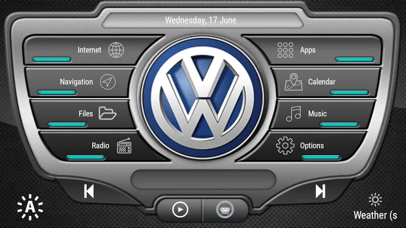 VW logo on CarWebGuru Android Headunit