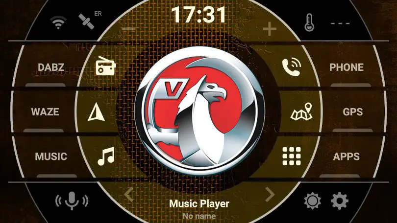 Vauxhall logo on android headunit with yellow broken