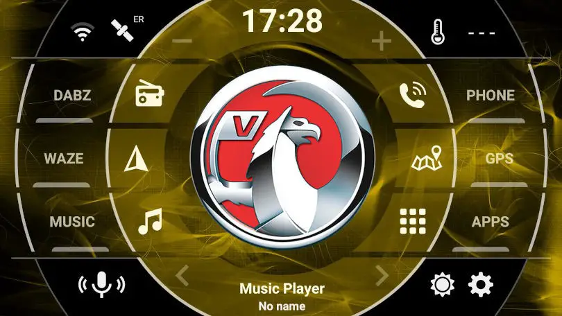 Vauxhall logo on android headunit with yellow smoke