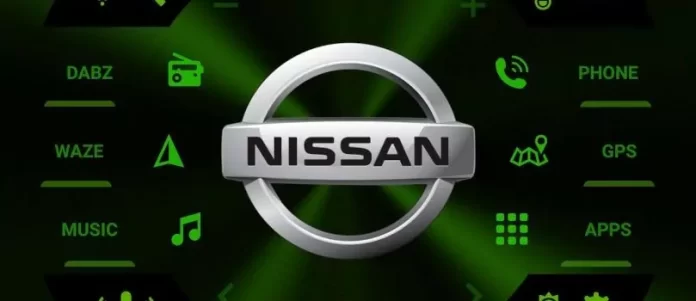 Nissan logo on android head unit screen