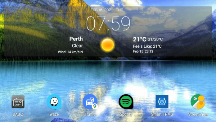 Weather widget and desktop wallpaper on android headunit