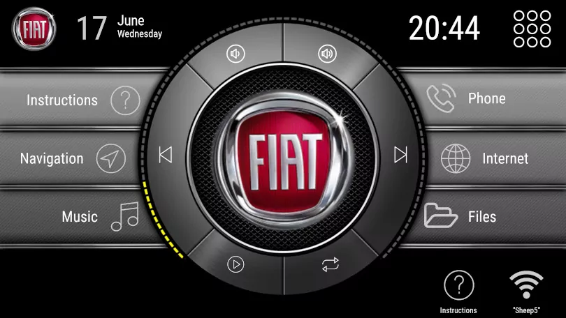 Fiat logo on CarWebGuru Android Headunit