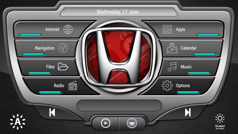 Honda logo on CarWebGuru Android Headunit