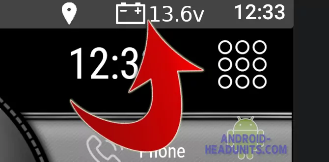 Battery Icon showing on android head unit top bar