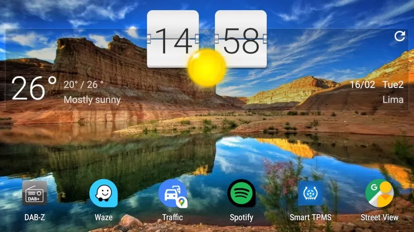 Weather widget on android headunit screen