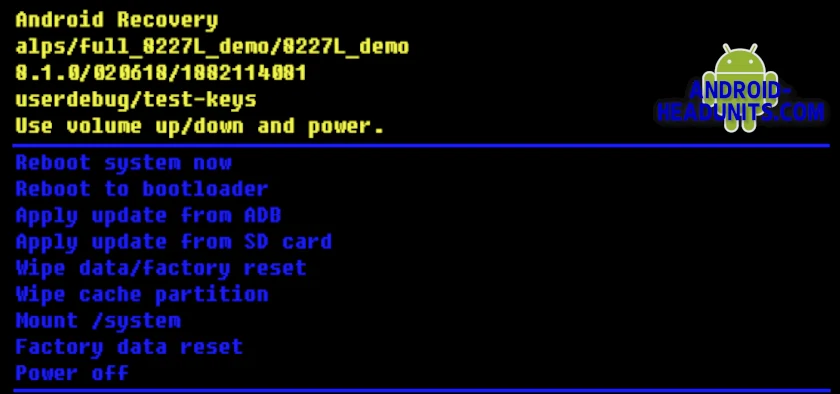 8227L_Demo Alps android recovery mode screen