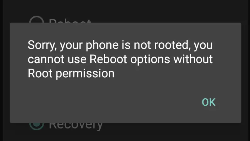 Root required for android recovery reboot option