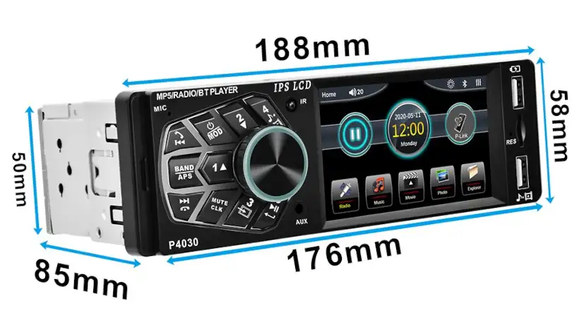 P4030 car stereo dimensions
