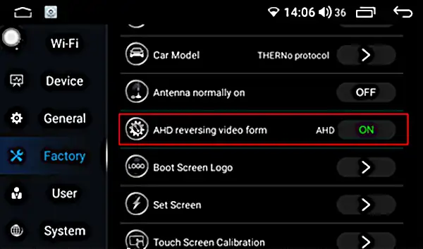 android headunit setting for better quality backup camera images