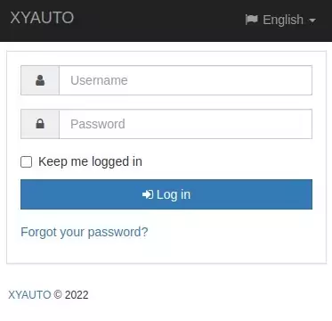XYAUTO firmware login page