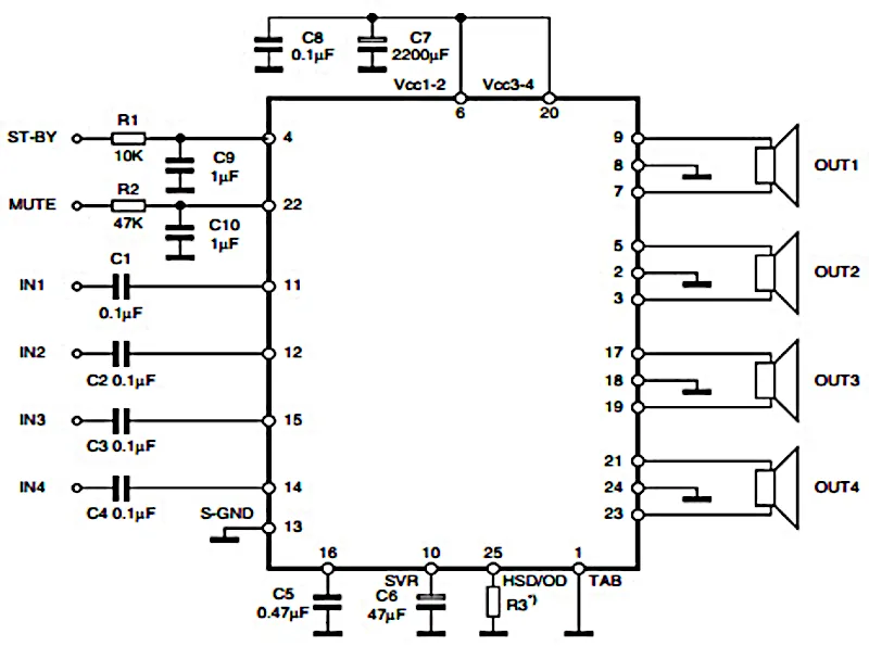 TDA7850 diagram