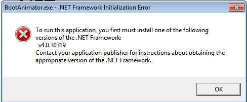 .NET framework error